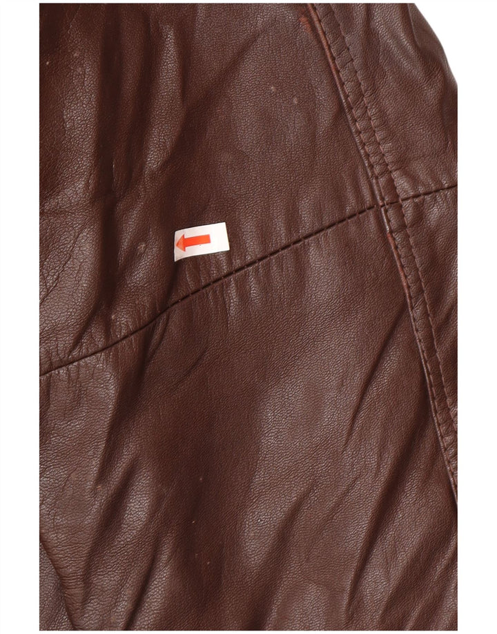 Vintage Mens Leather Jacket IT 52 XL Brown