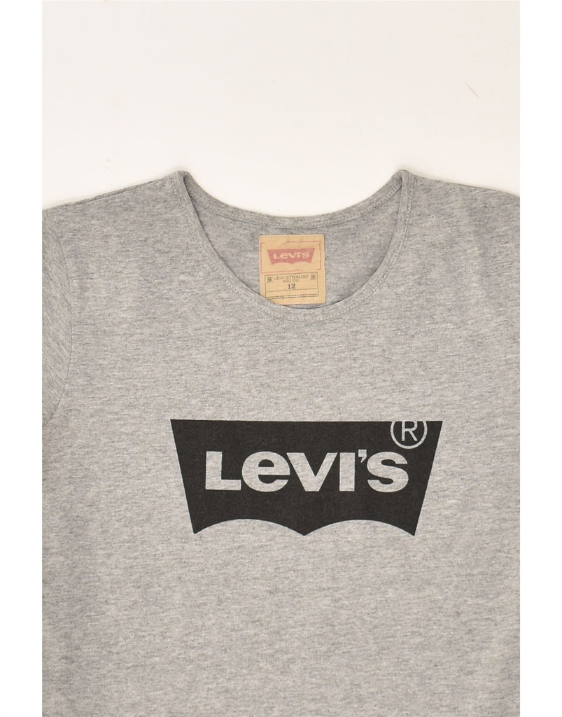 LEVI'S Girls Graphic T-Shirt Top 11-12 Years Grey Polyester | Vintage Levi's | Thrift | Second-Hand Levi's | Used Clothing | Messina Hembry 