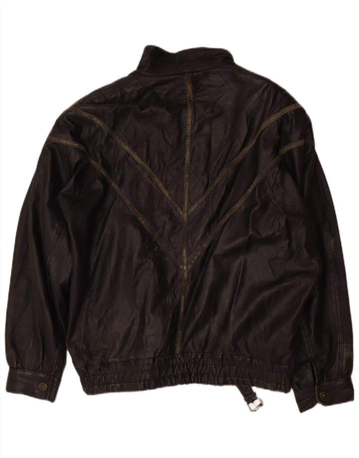 Vintage Mens Leather Jacket UK 44 2XL Black