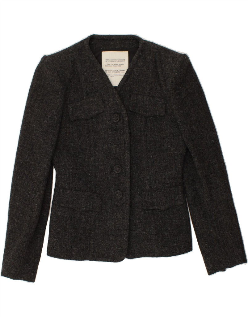 VINTAGE Womens 3 Button Blazer Jacket IT 42 Medium Grey Flecked Wool | Vintage Vintage | Thrift | Second-Hand Vintage | Used Clothing | Messina Hembry 