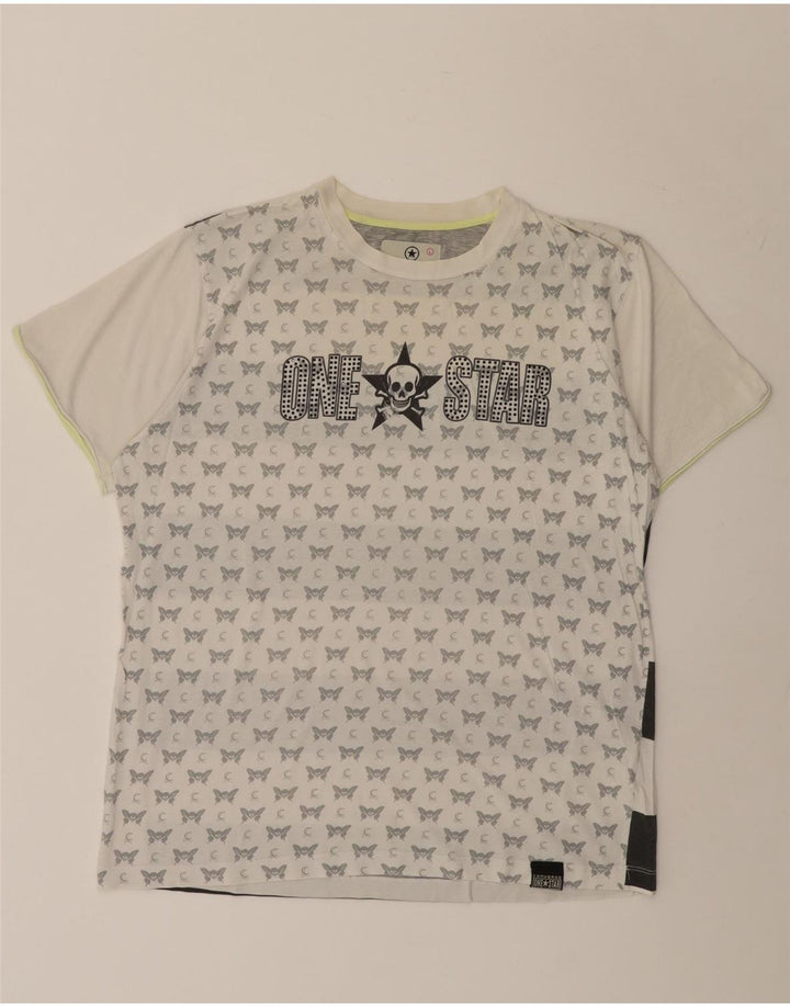 Converse Womens Graphic T-Shirt Top UK 16 Large White Striped Cotton