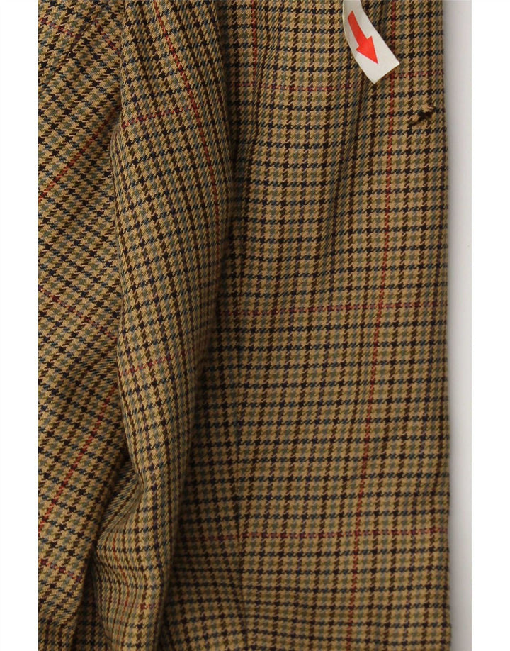 Marks & Spencer Mens 2 Button Blazer Jacket UK 40 Medium Beige Houndstooth