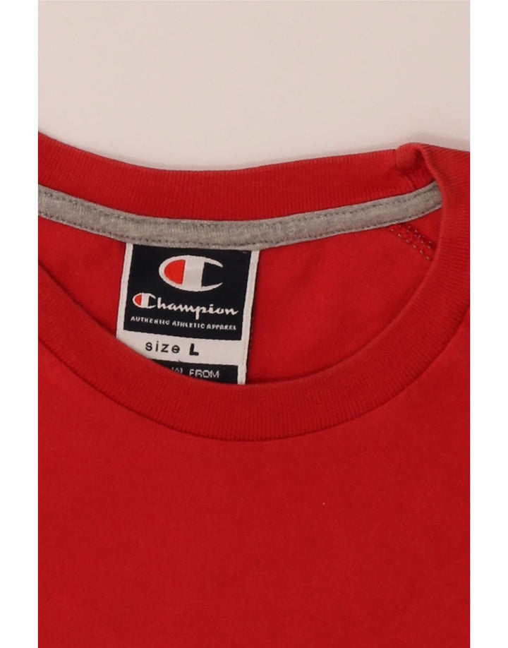 CHAMPION Womens T-Shirt Top UK 16 Large Red Cotton
