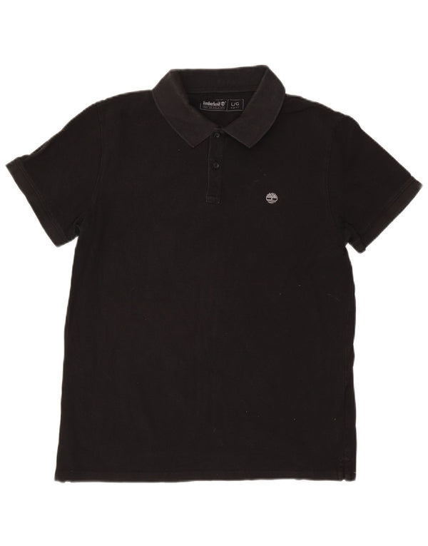 Timberland Mens Slim Fit Polo Shirt Large Black Cotton