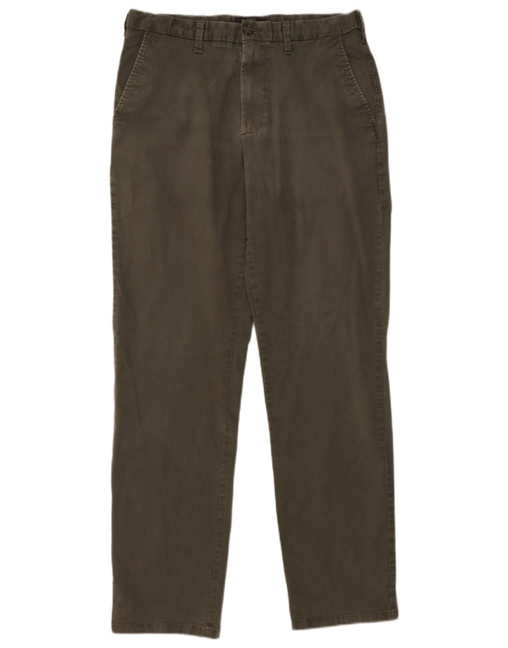 Marks & Spencer Mens Regular Fit Chino Trousers W34 L33 Khaki Cotton