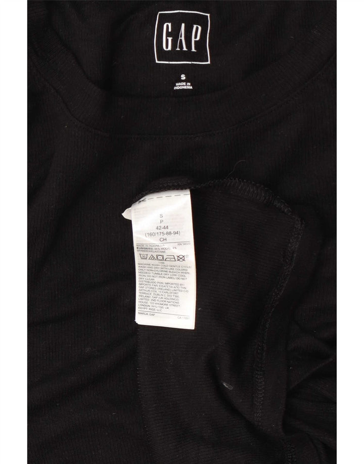Gap Womens Top Long Sleeve UK 10 Small Black Modal
