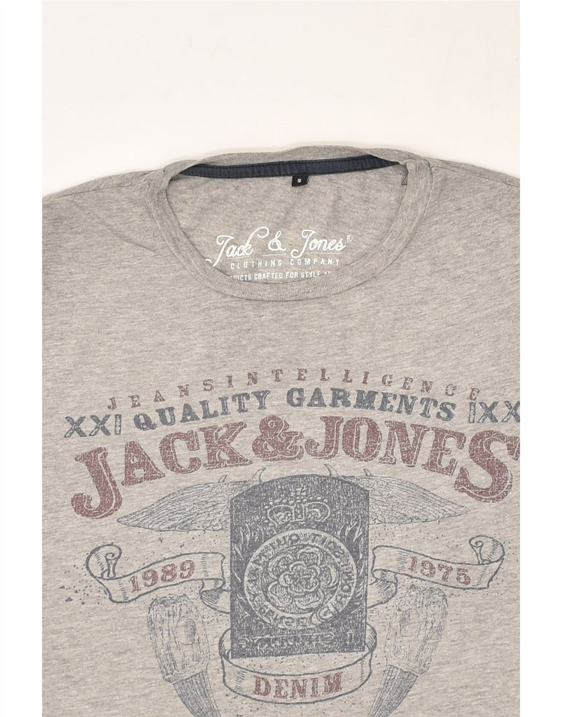 JACK & JONES Mens Graphic T-Shirt Top Small Grey Cotton | Vintage Jack & Jones | Thrift | Second-Hand Jack & Jones | Used Clothing | Messina Hembry 