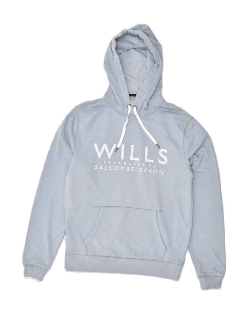 JACK WILLS Mens Classic Fit Graphic Hoodie Jumper Small Blue Cotton | Vintage Jack Wills | Thrift | Second-Hand Jack Wills | Used Clothing | Messina Hembry 