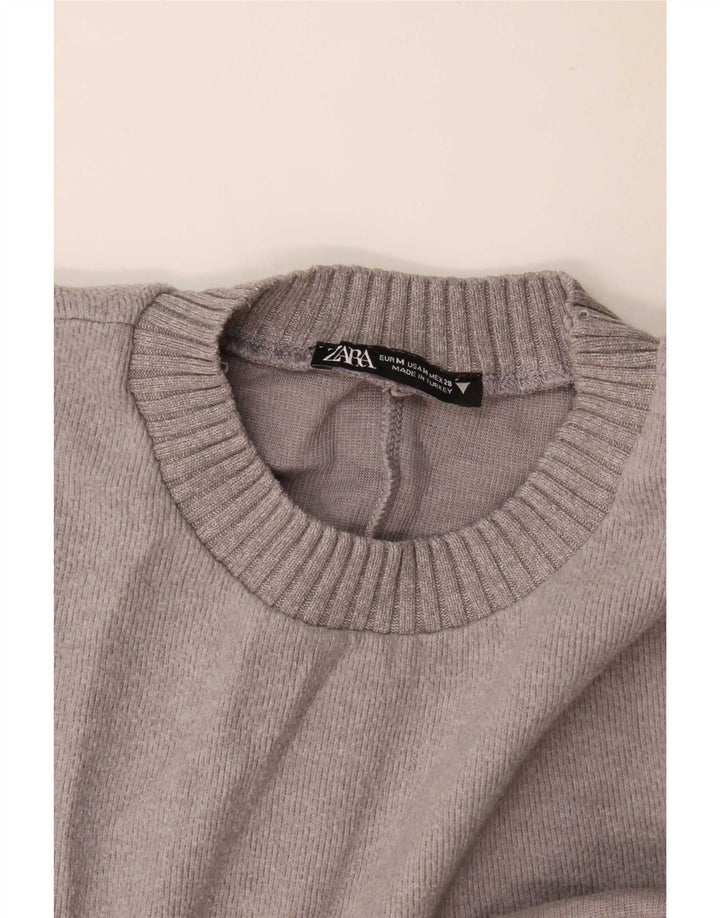 Zara Womens Top Long Sleeve UK 14 Medium Grey