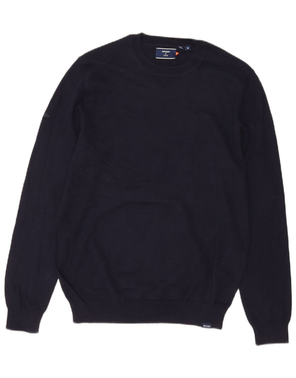 Superdry Mens Crew Neck Jumper Sweater Medium Navy Blue Cotton