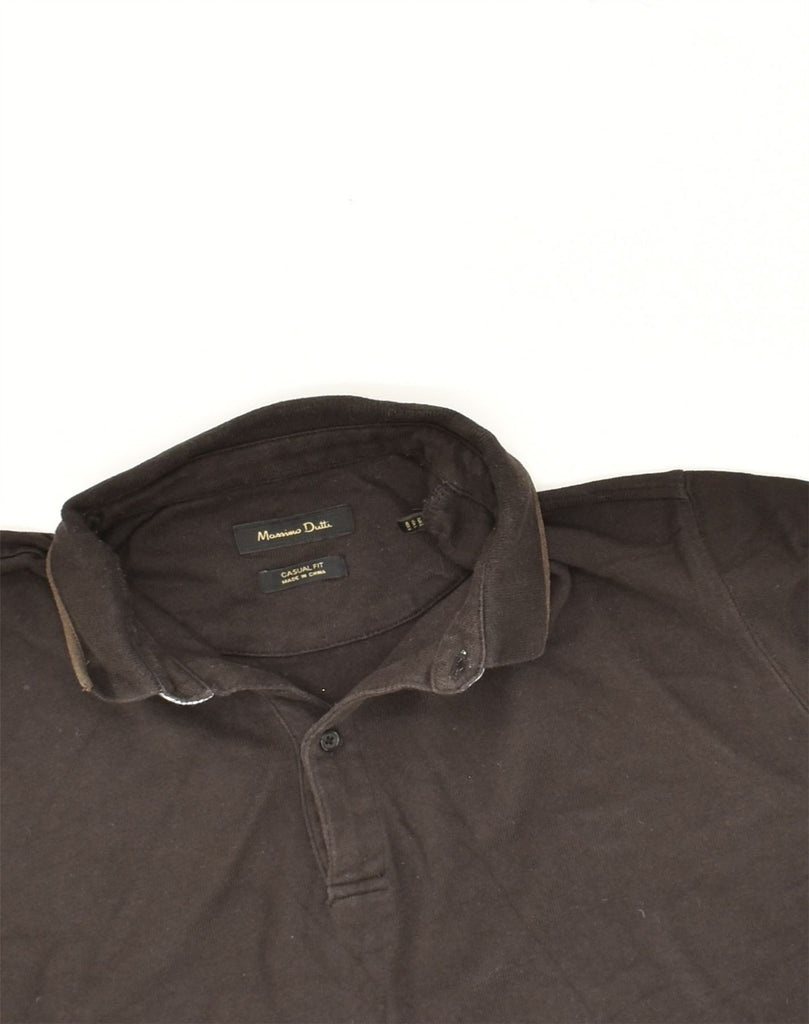 MASSIMO DUTTI Mens Casual Fit Polo Shirt Large Brown Cotton | Vintage Massimo Dutti | Thrift | Second-Hand Massimo Dutti | Used Clothing | Messina Hembry 