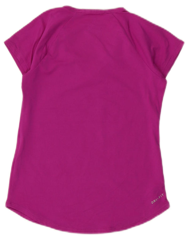 Nike Girls Dri Fit T-Shirt Top 8-9 Years Small Purple