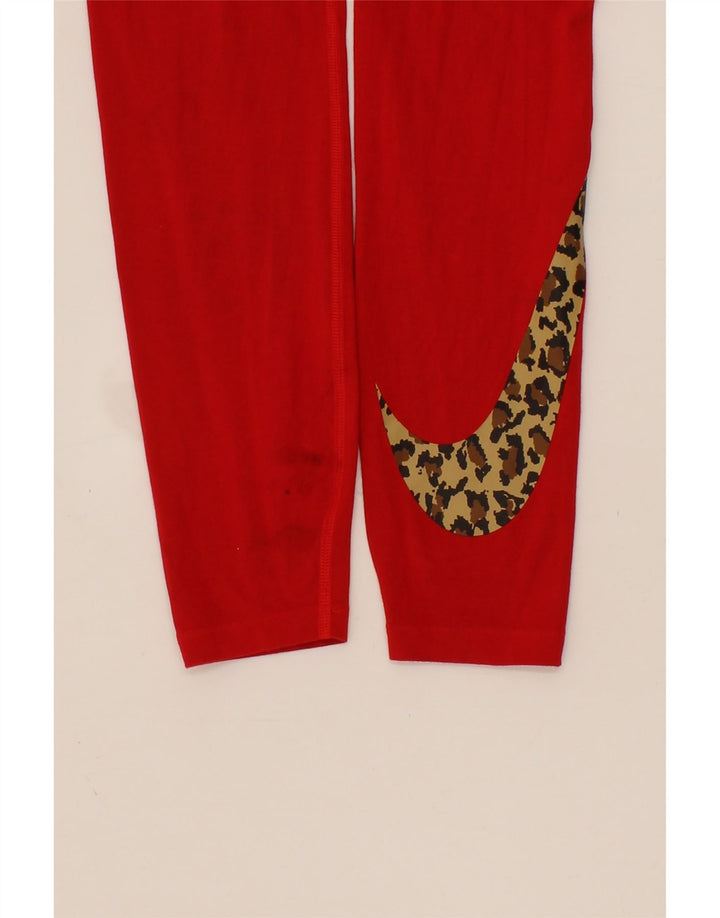 NIKE Womens Graphic Leggings UK 8 Small  Red Cotton Vintage Nike and Second-Hand Nike from Messina Hembry 