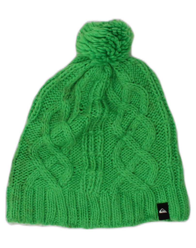 QUIKSILVER Mens Bobble Hat One Size Green Acrylic | Vintage Quiksilver | Thrift | Second-Hand Quiksilver | Used Clothing | Messina Hembry 