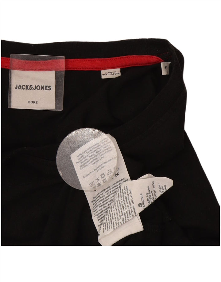 Jack & Jones Mens T-Shirt Top Large Black Cotton
