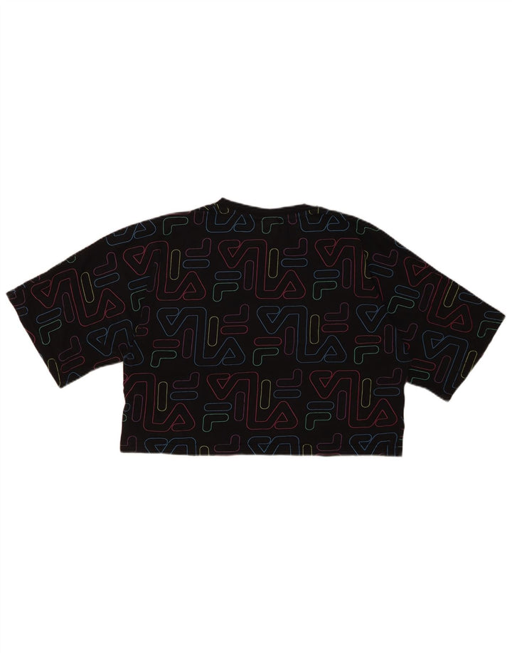 FILA Girls Crop Graphic T-Shirt Top 15-16 Years Black Cotton