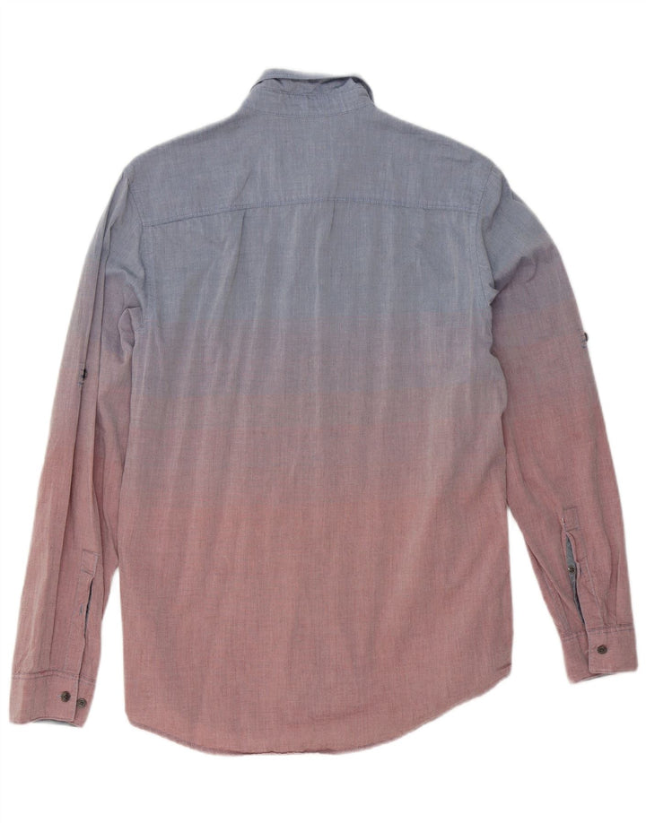 Calvin Klein Mens Classic Fit Shirt Small Blue Colourblock Cotton