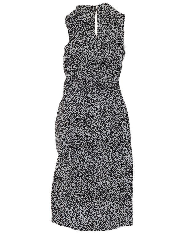 OASIS Womens Sleeveless Maxi Dress UK 10 Small Blue Animal Print Polyester