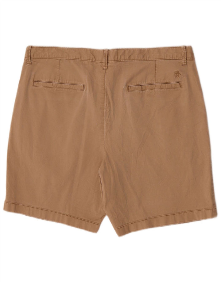 Penguin Mens Chino Shorts W36 Large Beige Cotton