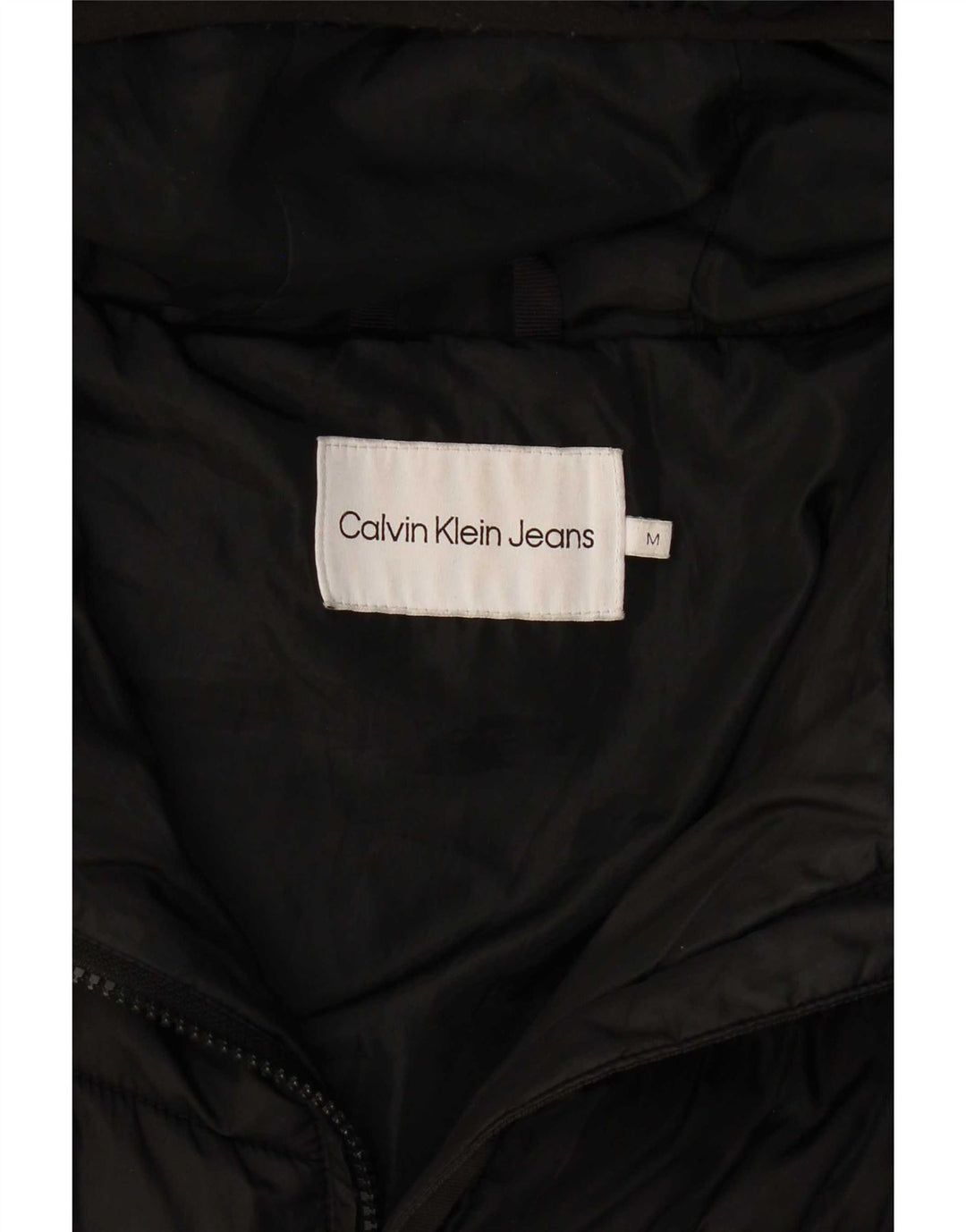 Calvin Klein Womens Hooded Padded Coat UK 14 Medium Black Polyester