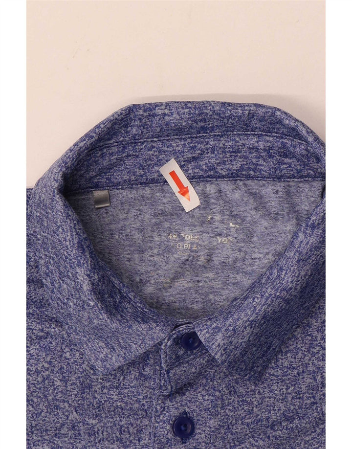 Under Armour Mens Polo Shirt Large Blue Striped