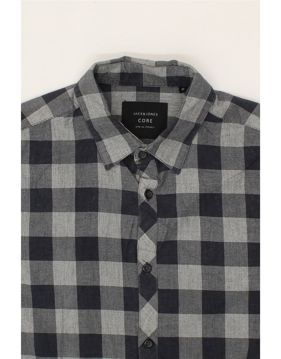 JACK & JONES Mens Shirt Medium Navy Blue Check Cotton Vintage Jack & Jones and Second-Hand Jack & Jones from Messina Hembry 