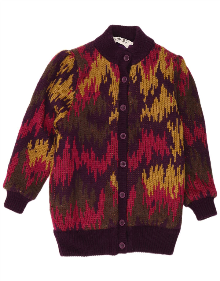 EXE Womens Abstract Pattern Cardigan Sweater UK 16 Large Multicoloured