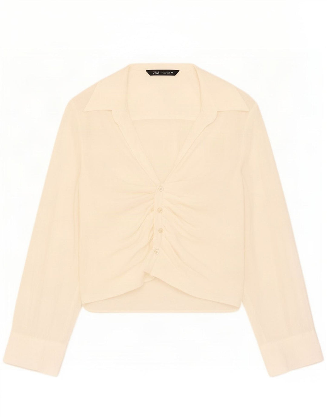 Zara Womens Shirt Blouse UK 10 Small Off White Modal