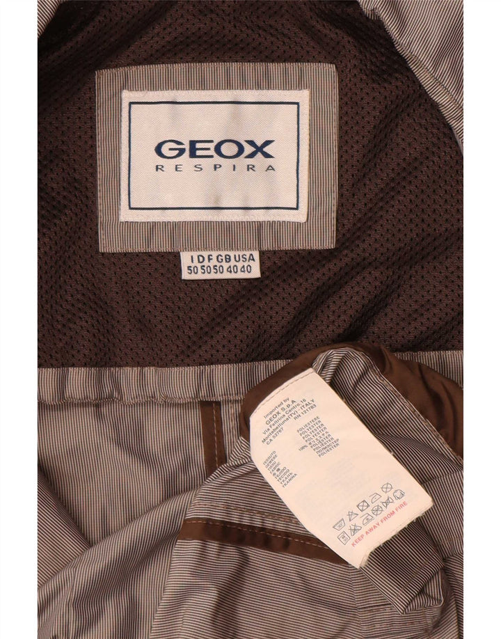 Geox Mens Respira Utility Jacket UK 40 Large Brown Pinstripe Polyester