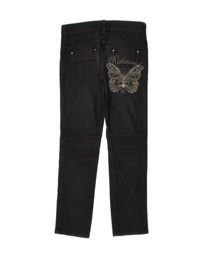 RICHMOND Girls Straight Jeans 7-8 Years W24 L24 Black Cotton Vintage Richmond and Second-Hand Richmond from Messina Hembry 