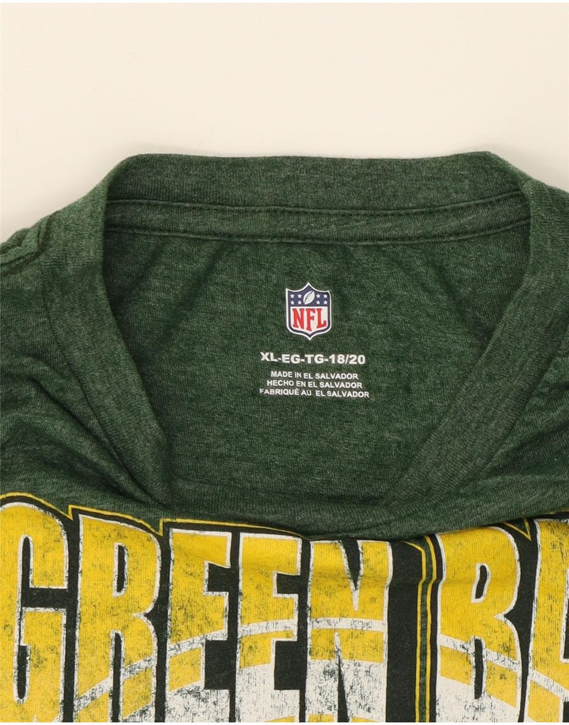 NFL Womens Green Bay Packers Slim Fit Graphic T-Shirt Top UK 18 XL Green Vintage NFL and Second-Hand NFL from Messina Hembry 