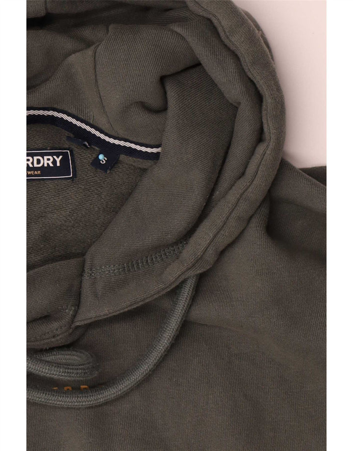 Superdry Mens Hoodie Jumper Small Khaki Cotton