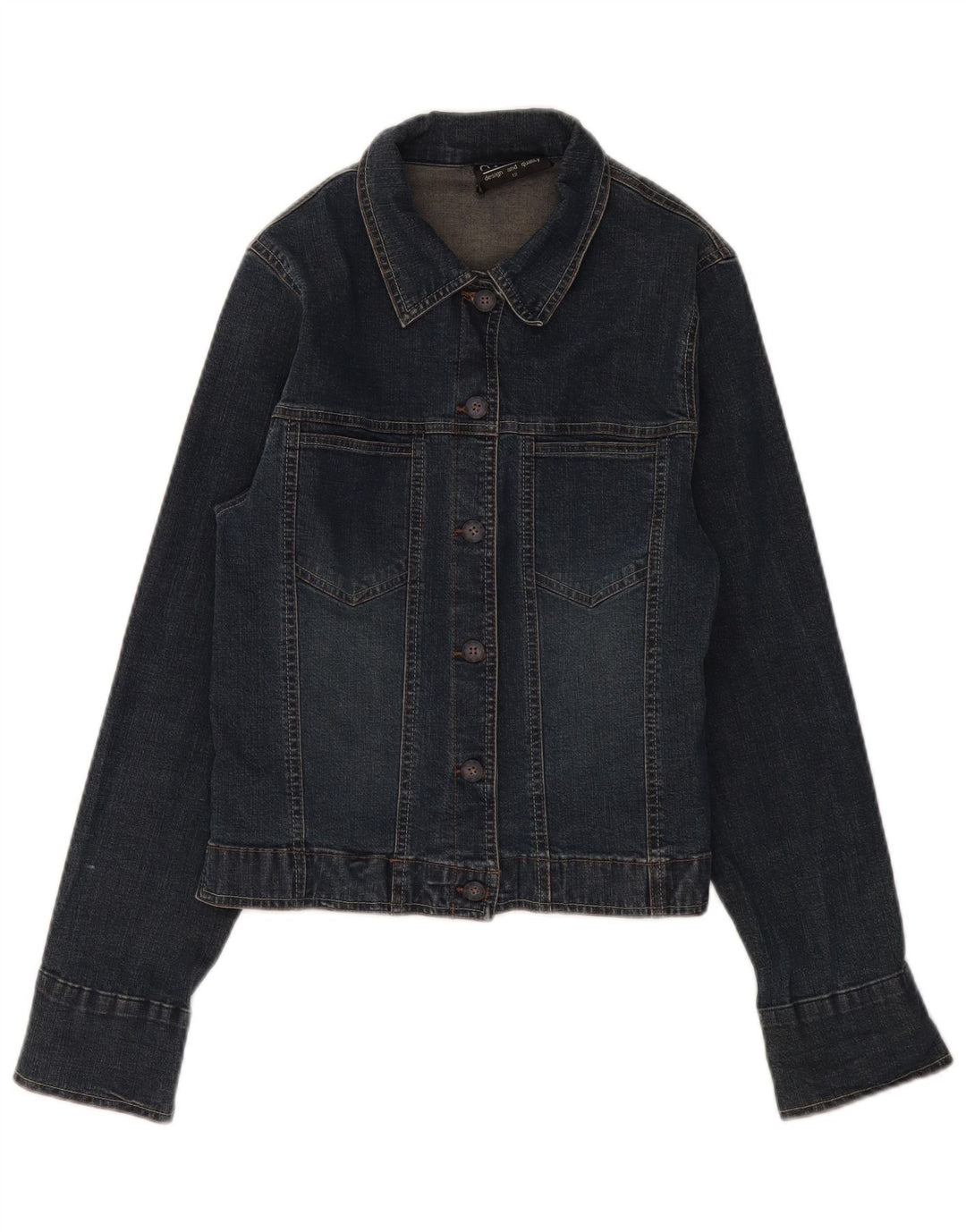 SASHA Womens Denim Jacket UK 12 Medium Navy Blue