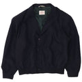 Wampum Mens Bomber Jacket UK 42 XL Navy Blue Viscose