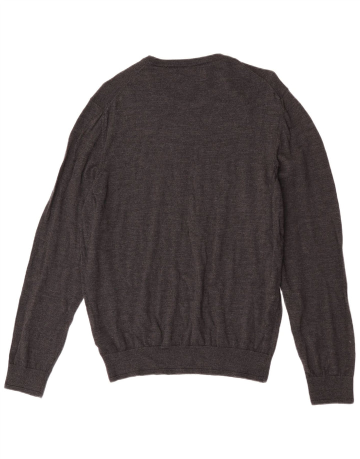 Penguin Mens Boat Neck Jumper Sweater XL Grey Merino Wool