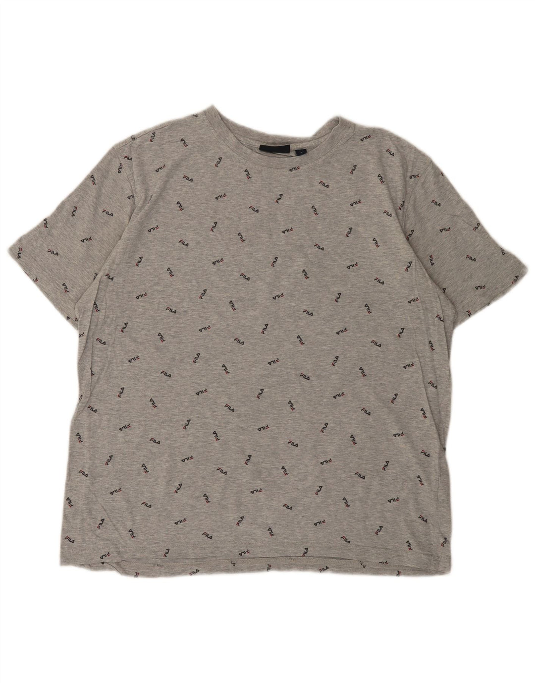 FILA Mens Graphic T-Shirt Top Large Grey Cotton