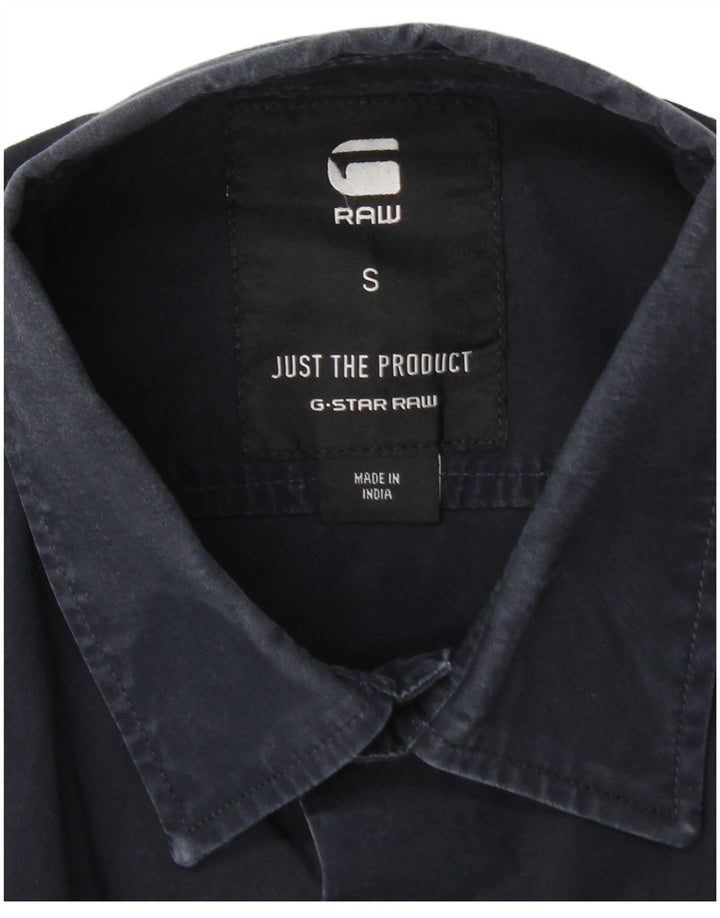 G-Star Mens Shirt Small Navy Blue Cotton