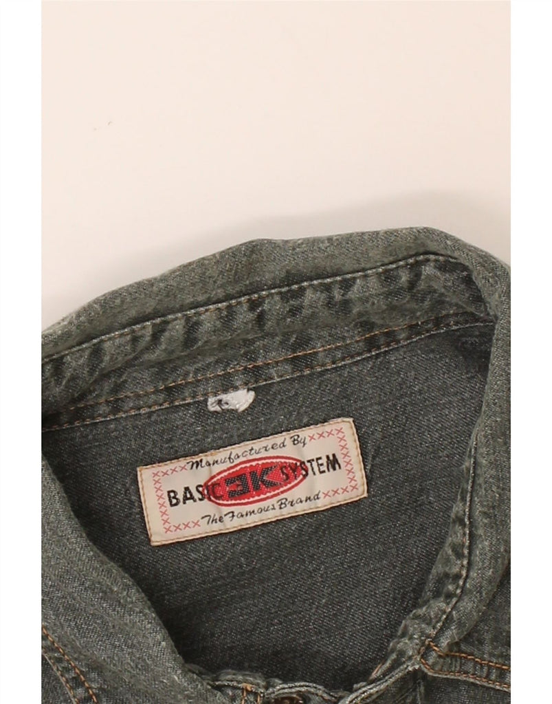 BASIC 3K SYSTEM  Mens Denim Shirt Large Khaki Vintage BASIC 3K SYSTEM and Second-Hand BASIC 3K SYSTEM from Messina Hembry 