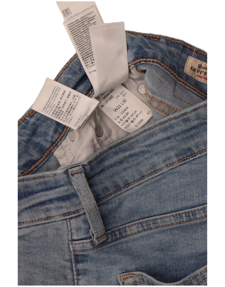Levi's Womens 725 High Rise Bootcut Jeans W25 L30 Blue Cotton