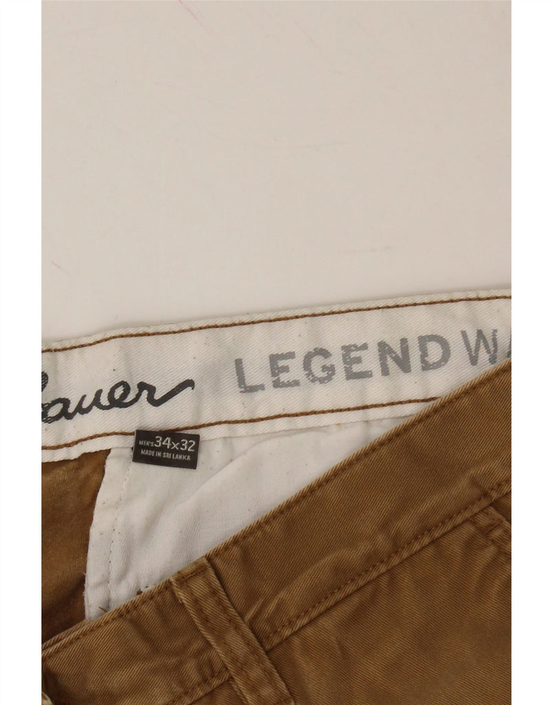 EDDIE BAUER Mens Straight Chino Trousers W34 L32 Brown Cotton Vintage Eddie Bauer and Second-Hand Eddie Bauer from Messina Hembry 