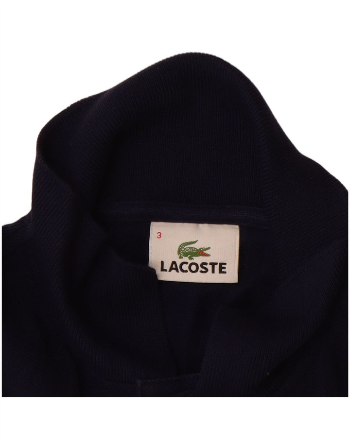 LACOSTE Mens Polo Shirt Size 3 Small Navy Blue Cotton