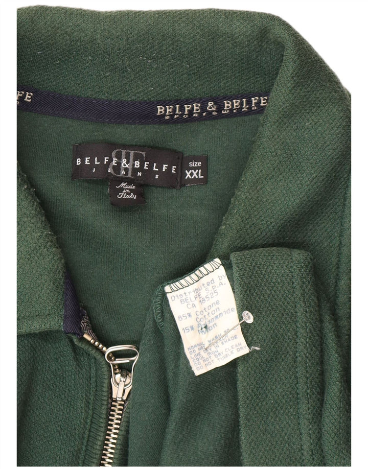 Belfe & Belfe Mens Tracksuit Top Jacket 2XL Green Cotton