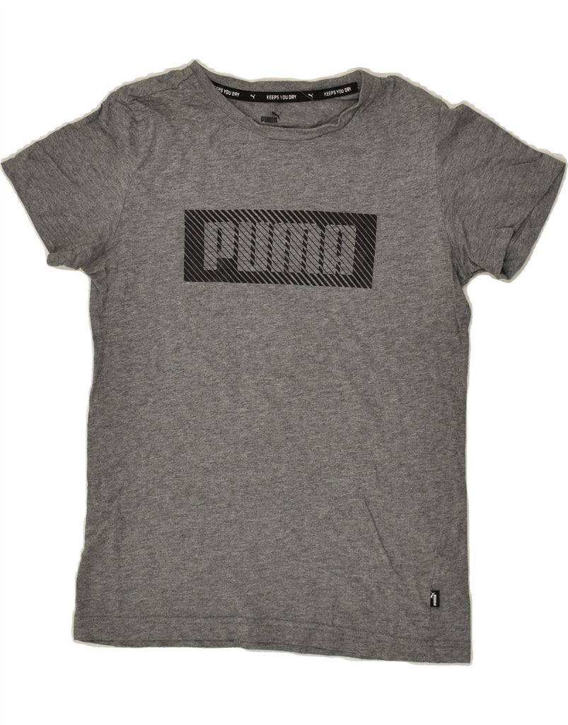 PUMA Boys Graphic T-Shirt Top 11-12 Years Grey Cotton | Vintage Puma | Thrift | Second-Hand Puma | Used Clothing | Messina Hembry 