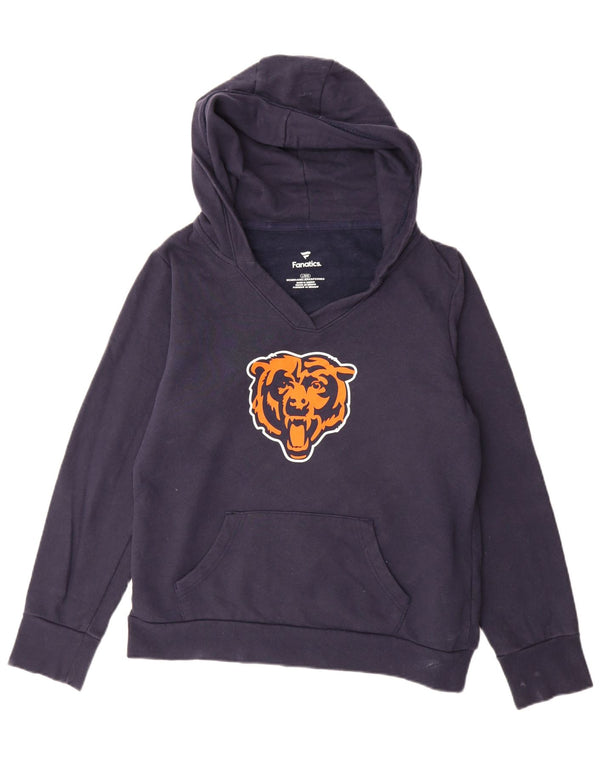 FANATICS Womens Chicago Bears Graphic Hoodie Jumper UK 16 Large Navy Blue