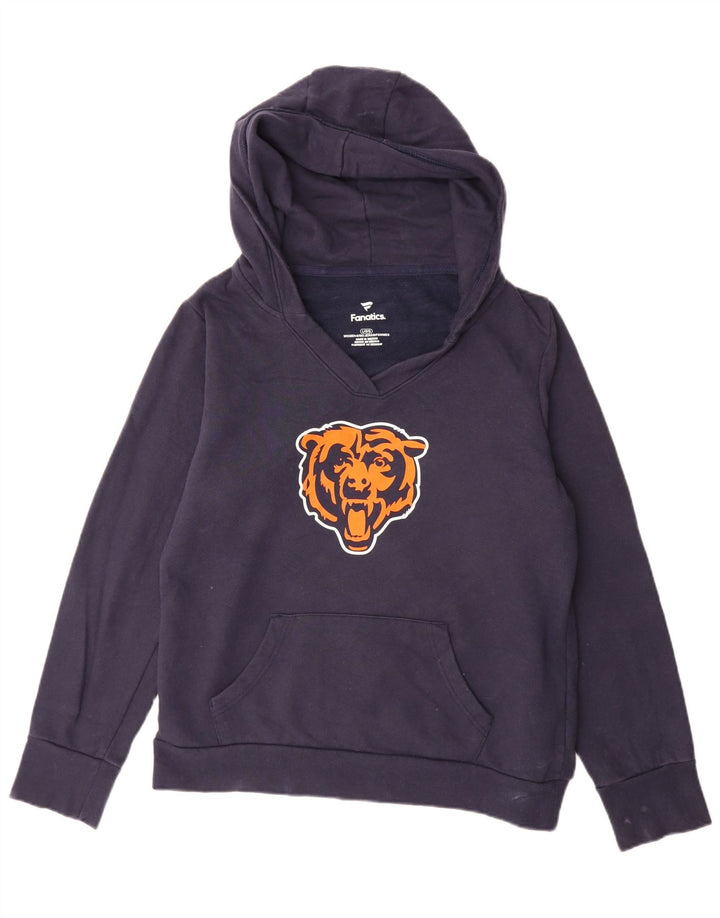 FANATICS Womens Chicago Bears Graphic Hoodie Jumper UK 16 Large Navy Blue