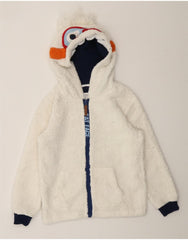 FAT FACE Boys Graphic Hooded Fleece Jacket 8-9 Years White