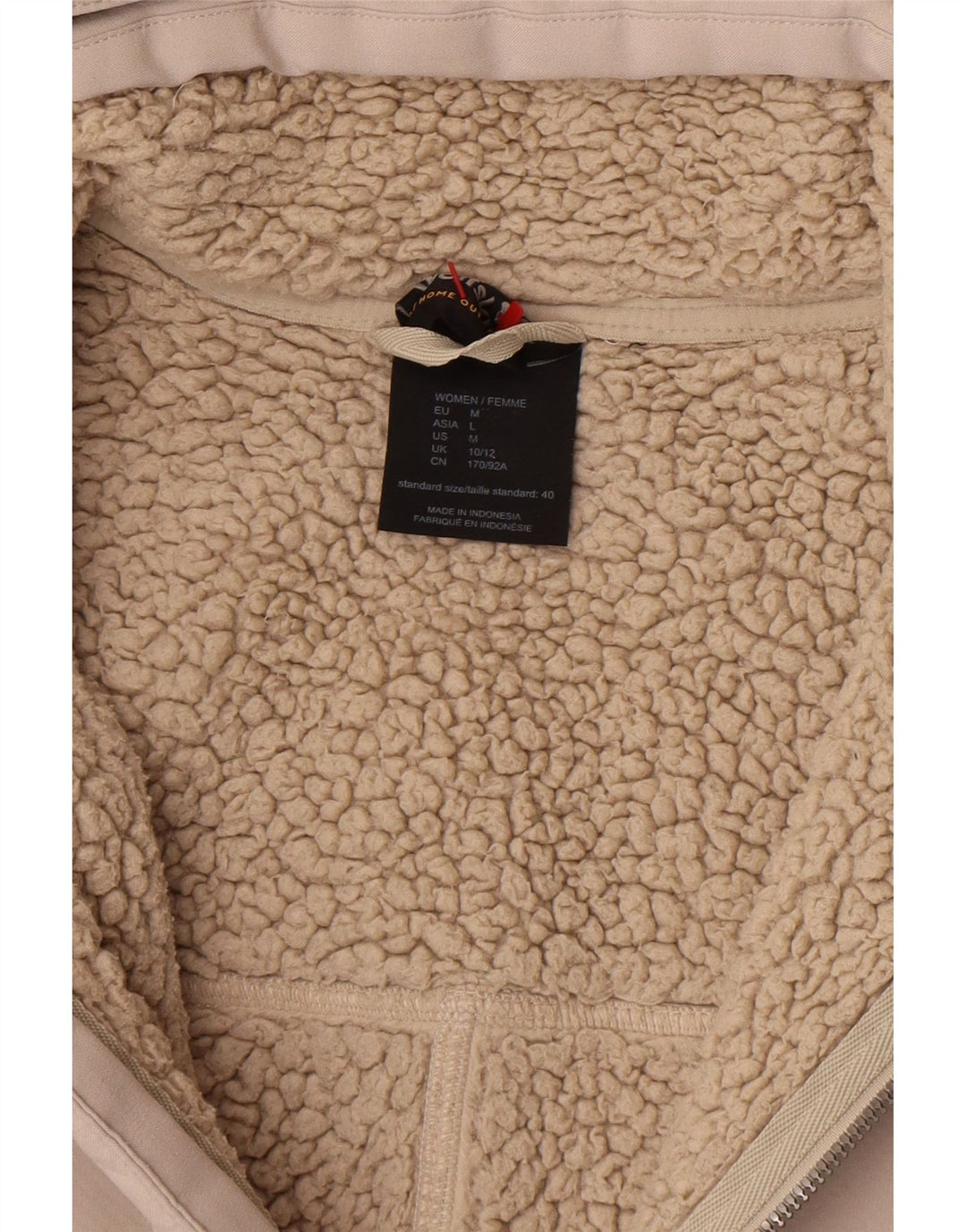 Jack Wolfskin Womens Hooded Windbreaker Coat UK 10/12 Medium Beige