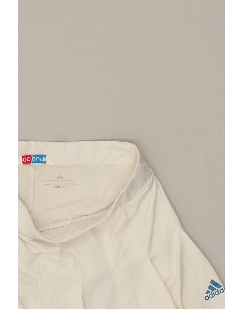 ADIDAS Womens Climalite Tennis Skirt UK 12 Medium Off White | Vintage Adidas | Thrift | Second-Hand Adidas | Used Clothing | Messina Hembry 