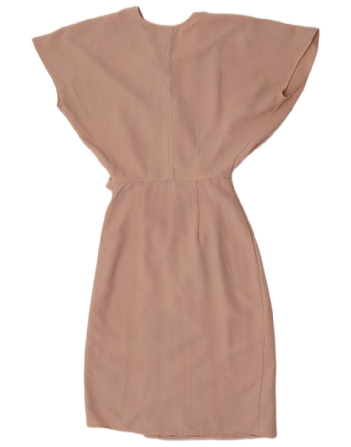 Topshop Womens Batwing Wrap Dress UK 6 XS Beige Polyester