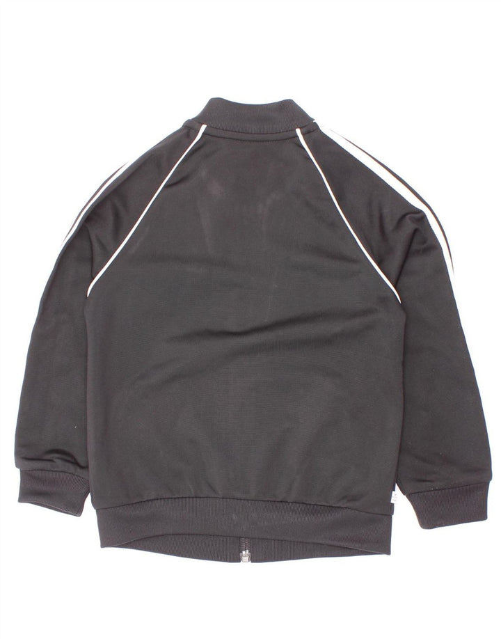 Adidas Boys Tracksuit Top Jacket 2-3 Years Black Polyester